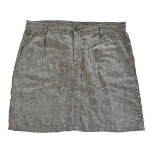Horny Toad‎ Women’s Lithe Venti Gray Chambray Linen Mini Skirt  Sz 10